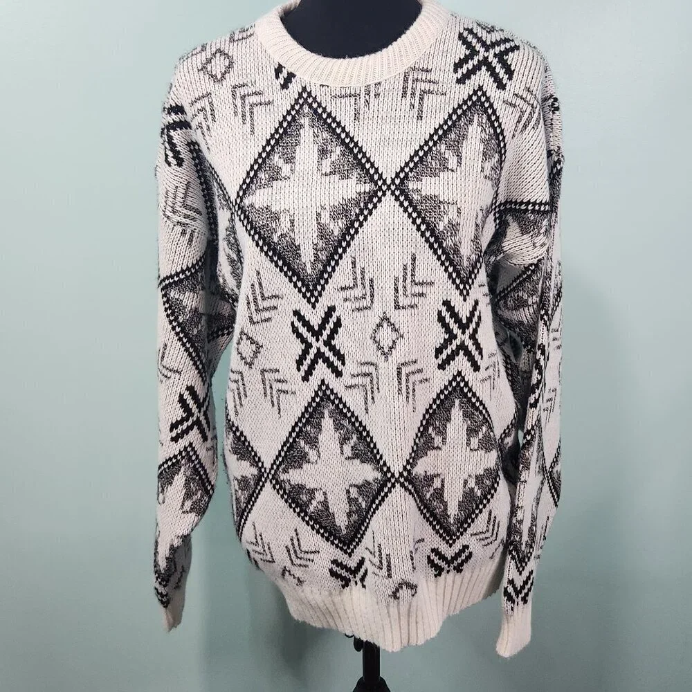 Vintage New Era Men’s Sweater L Knit Funky Ski Made in USA Unisex 80s 90s Lot H